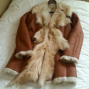 Hugo Boss shearling fur & leather coat. Paris 2012